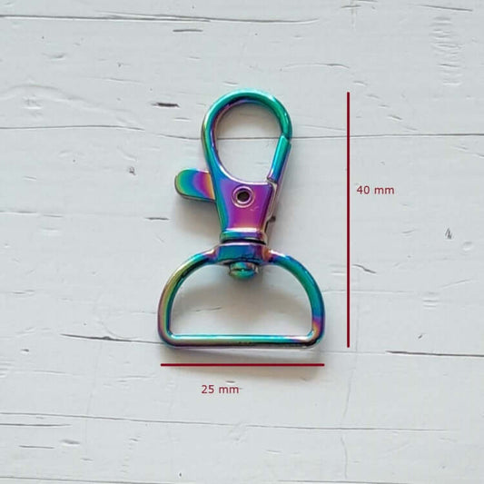 Musketonhaak Regenboog 40x25mm