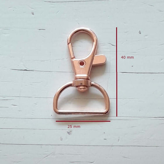 Musketonhaak Roodgoud 40x25mm