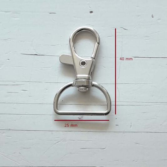 Musketonhaak Zilver 40x25mm