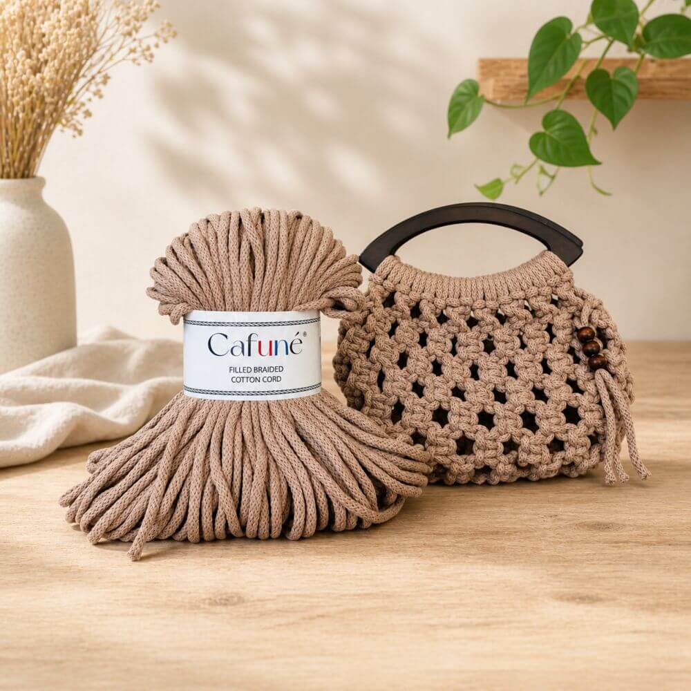 DIY Macramé Tas Pakket – incl. Video & Houten Handvatten