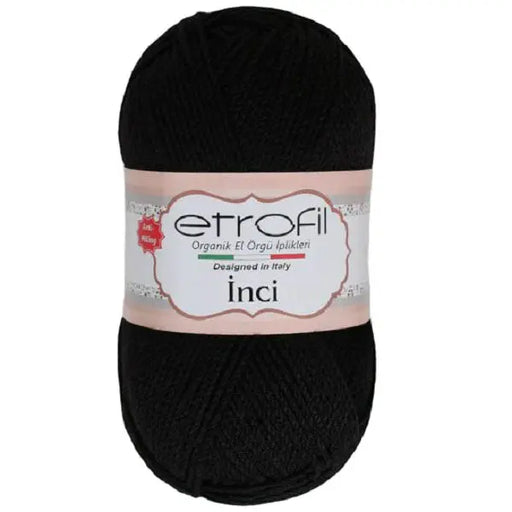 Etrofil inci acryl anti pilling garen zwart van hobbygaren.nl