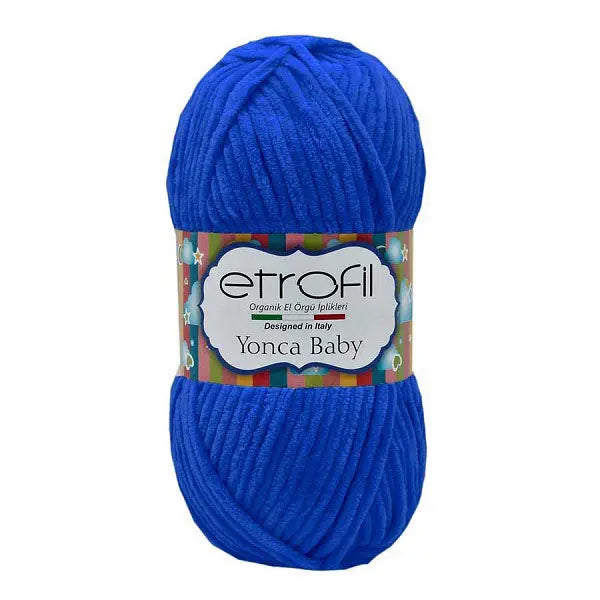 Etrofil Chenille Garen, Velvet garen 3mm indigo van hobbygaren.nl