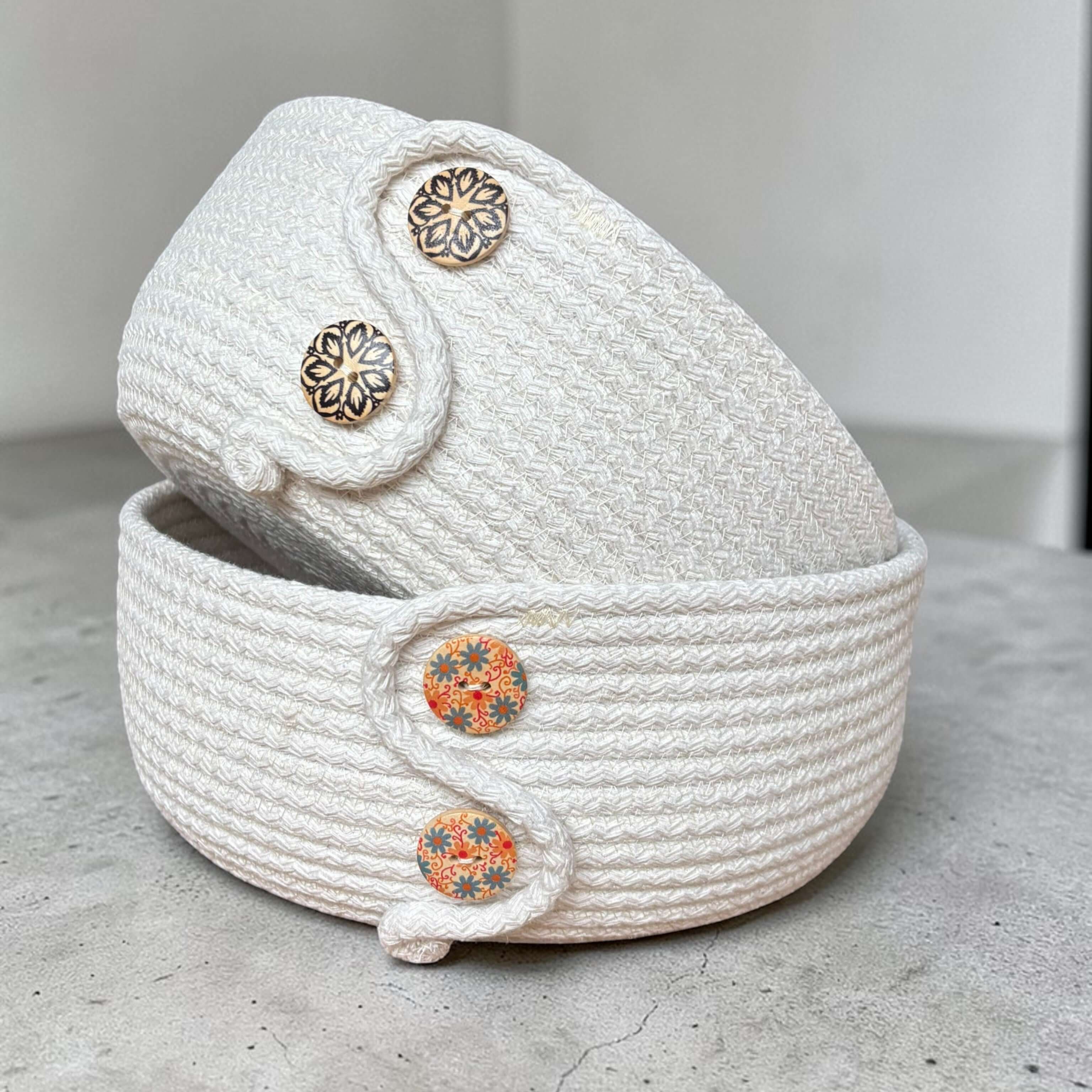 Opbergmand Ecru – Ø25 cm Scandinavische stijl