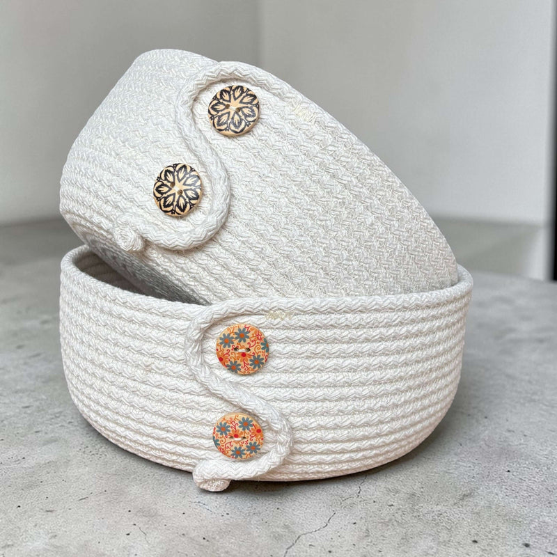 Opbergmand Ecru – Ø25 cm Scandinavische stijl