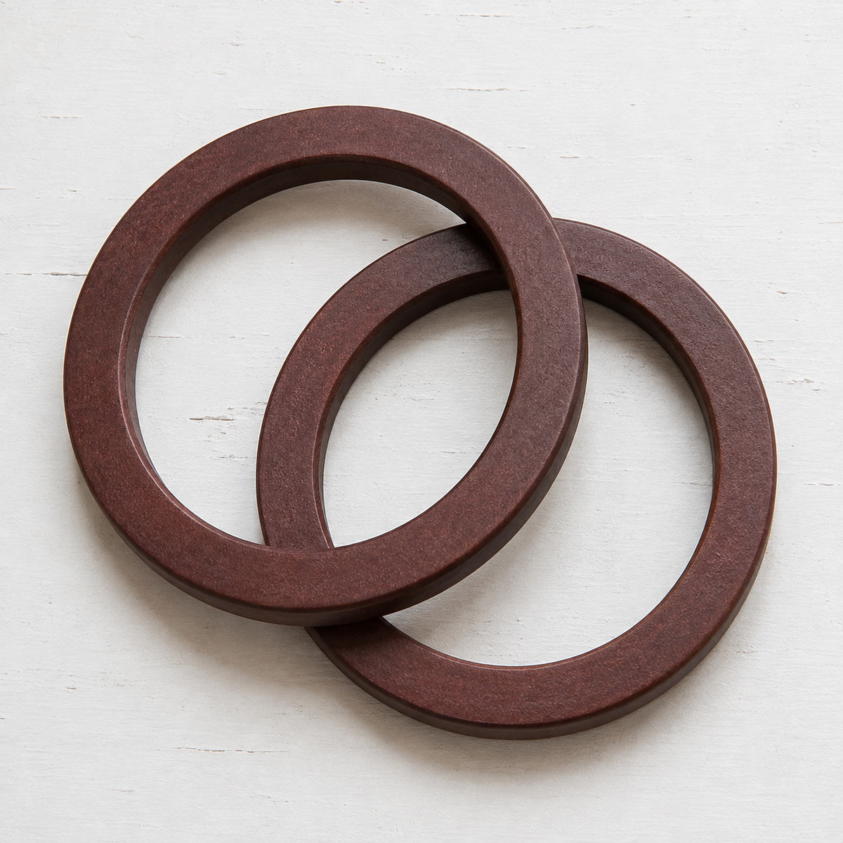 Ronde Houten Tashengsels – Ø 13 cm (Set van 2)
