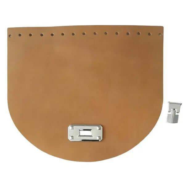 Leren Tas flap met Sluiting - 22x19cm-Camel - Hobbygaren
