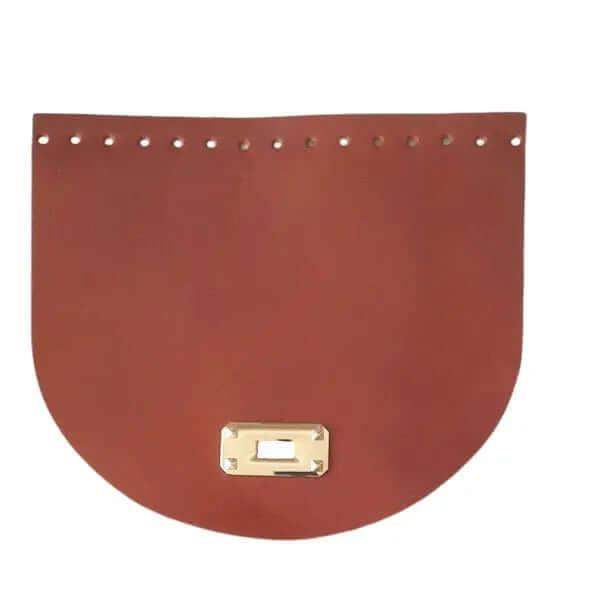 Leren Tas flap met Sluiting - 22x19cm-Champagne - Hobbygaren