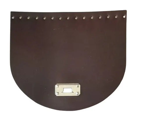  Leren Tasflap met Sluiting - 22x19cm-donker bruin. Deze flap met draai sluiting is de Finishing touch voor je tas.