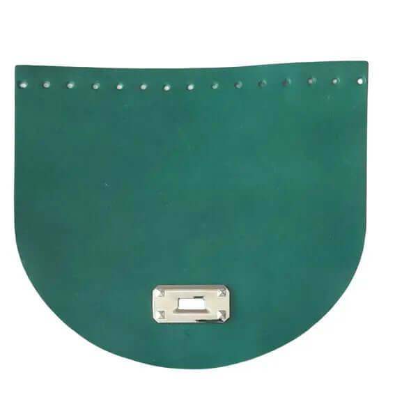 Leren Tas flap met Sluiting - 22x19cm-Groen - Hobbygaren