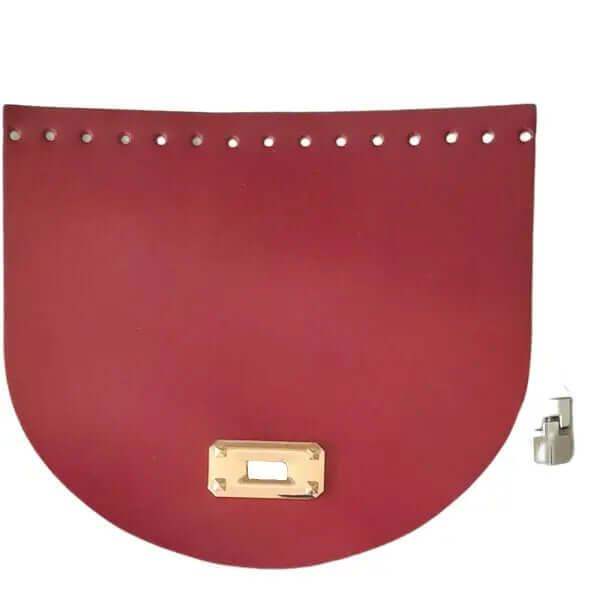 Leren Tas flap met Sluiting - 22x19cm-Rood - Hobbygaren