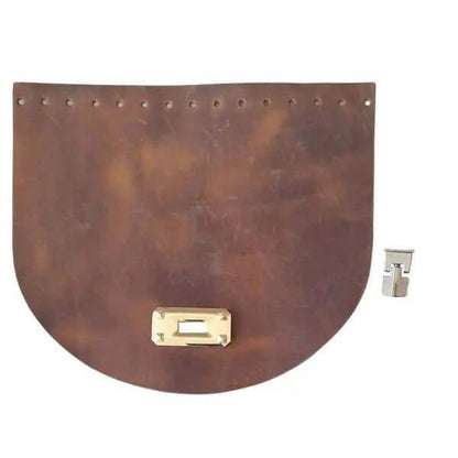 Leren Tas flap met Sluiting - 22x19cm- Antiek Bruin - Hobbygaren