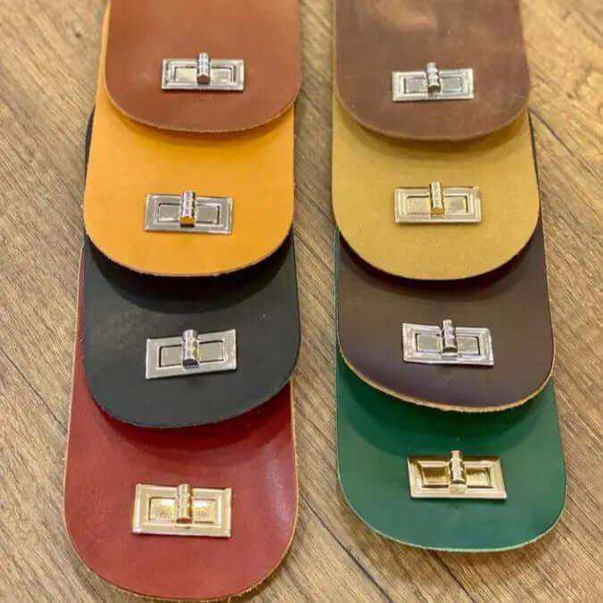 Leren Tas Flap met draai Sluiting 18x9cm