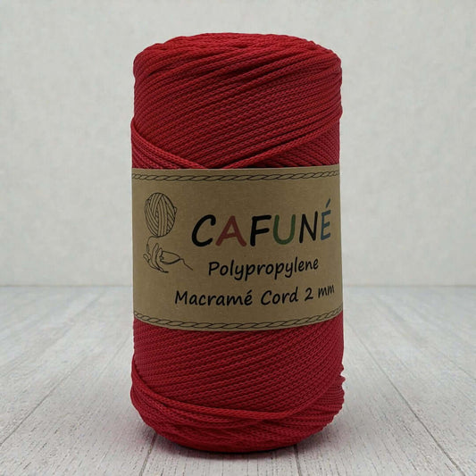 Cafuné Polypropylene Macrame Cord 2mm -Red