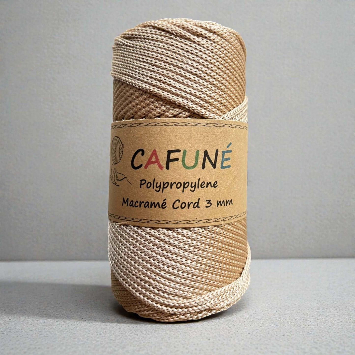 Polypropylene Macrame Cord 3mm-Light Camel