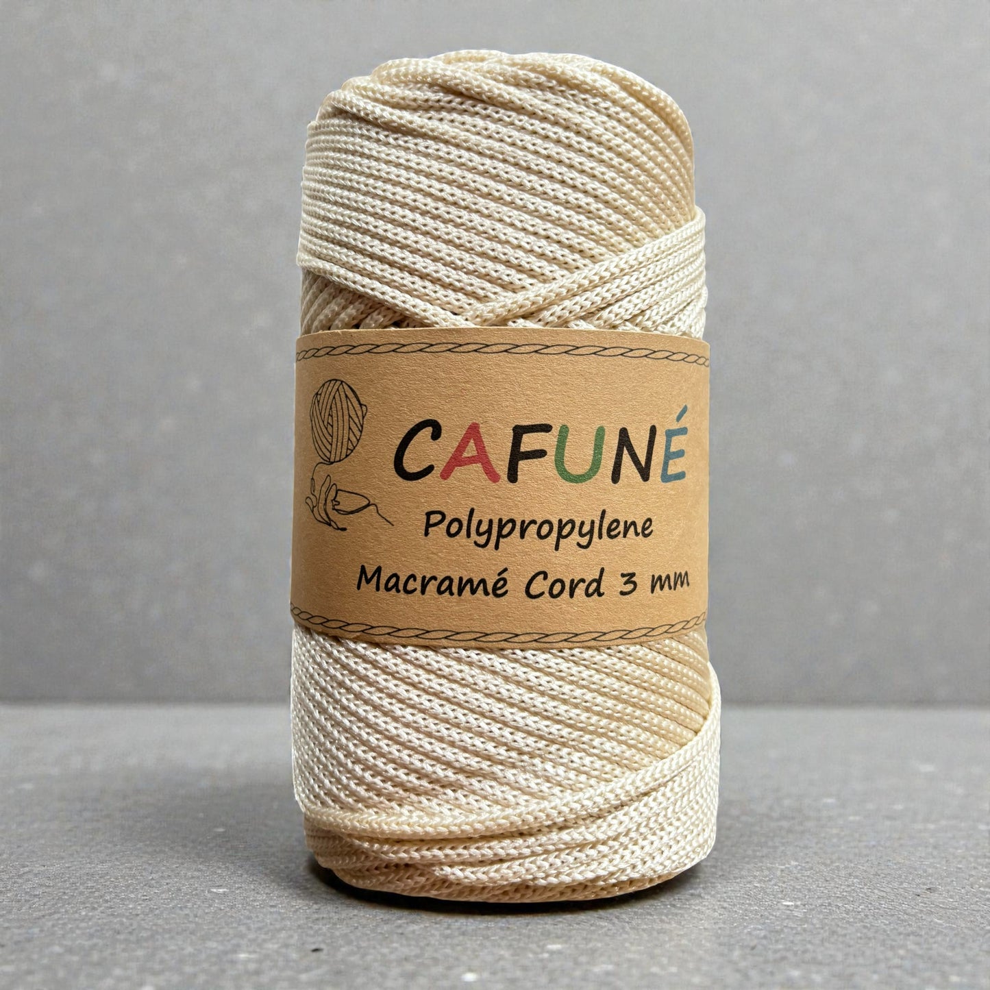 Polypropylene Macrame Cord 3mm-Cream
