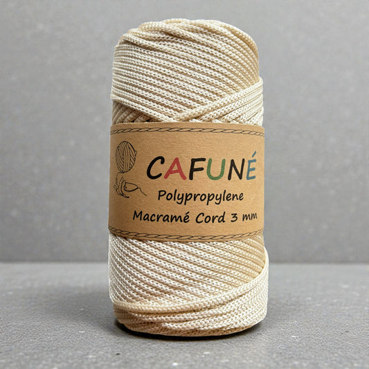 Polypropylene Macrame Cord 3mm-Cream