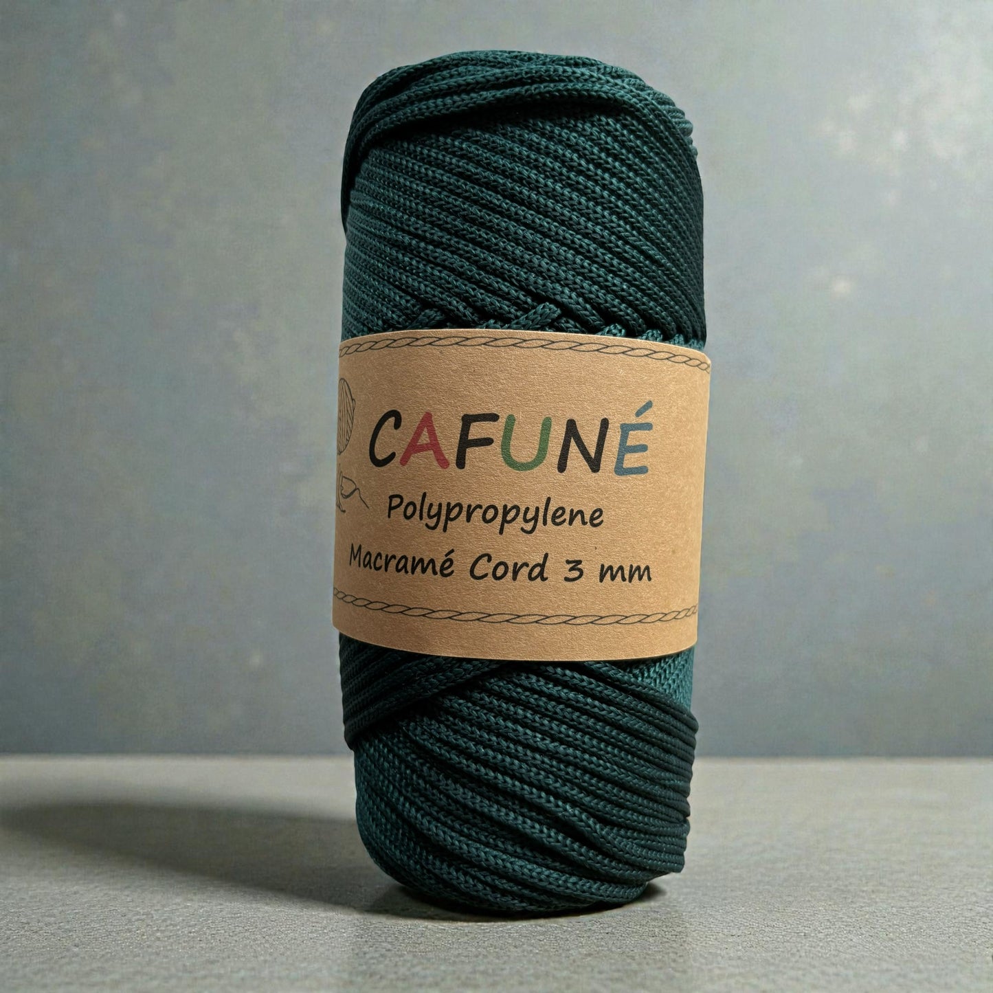 Polypropylene Macrame Cord 3mm-Dark Green