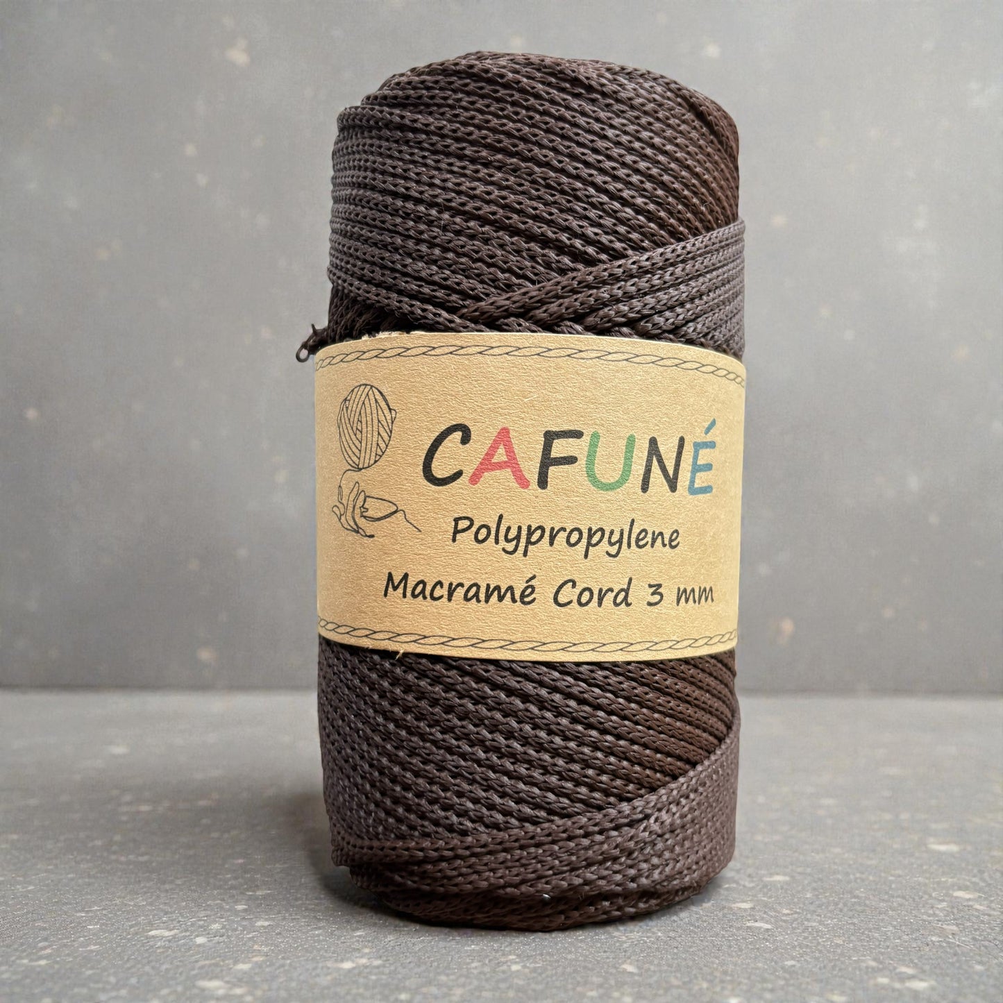 Polypropylene Macrame Cord 3mm-Espresso