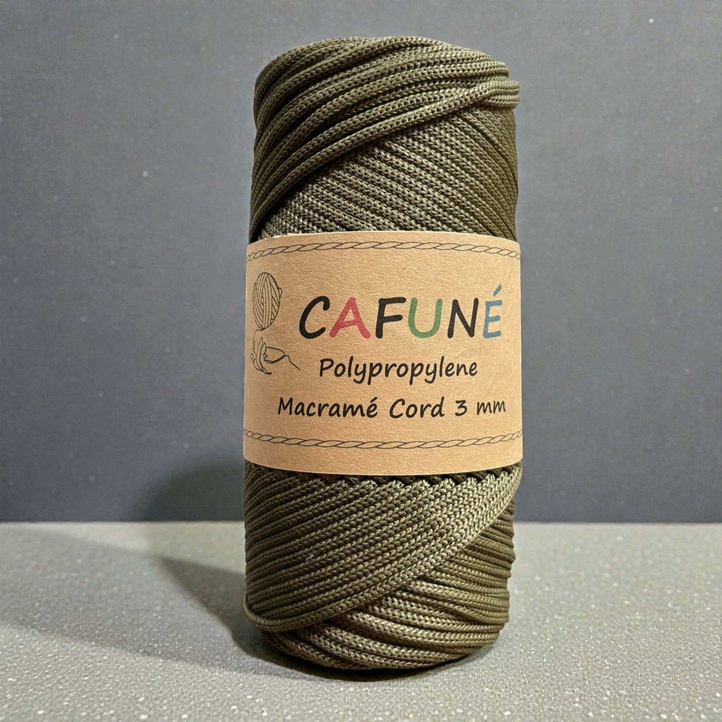 Polypropylene Macrame Cord 3mm-Olive