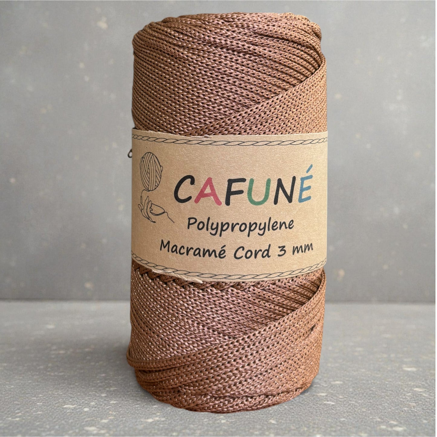 Polypropylene Macrame Cord 3mm-Chestnut