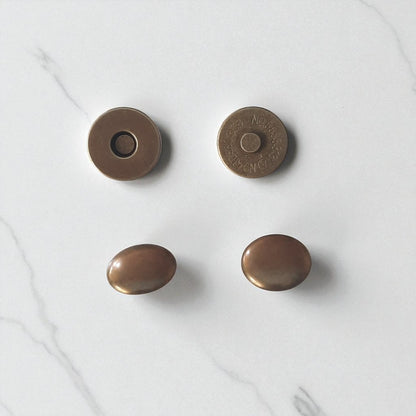 Magneetsluiting met Knop 14 mm –  Brons, Zilver, Goud, Zwart