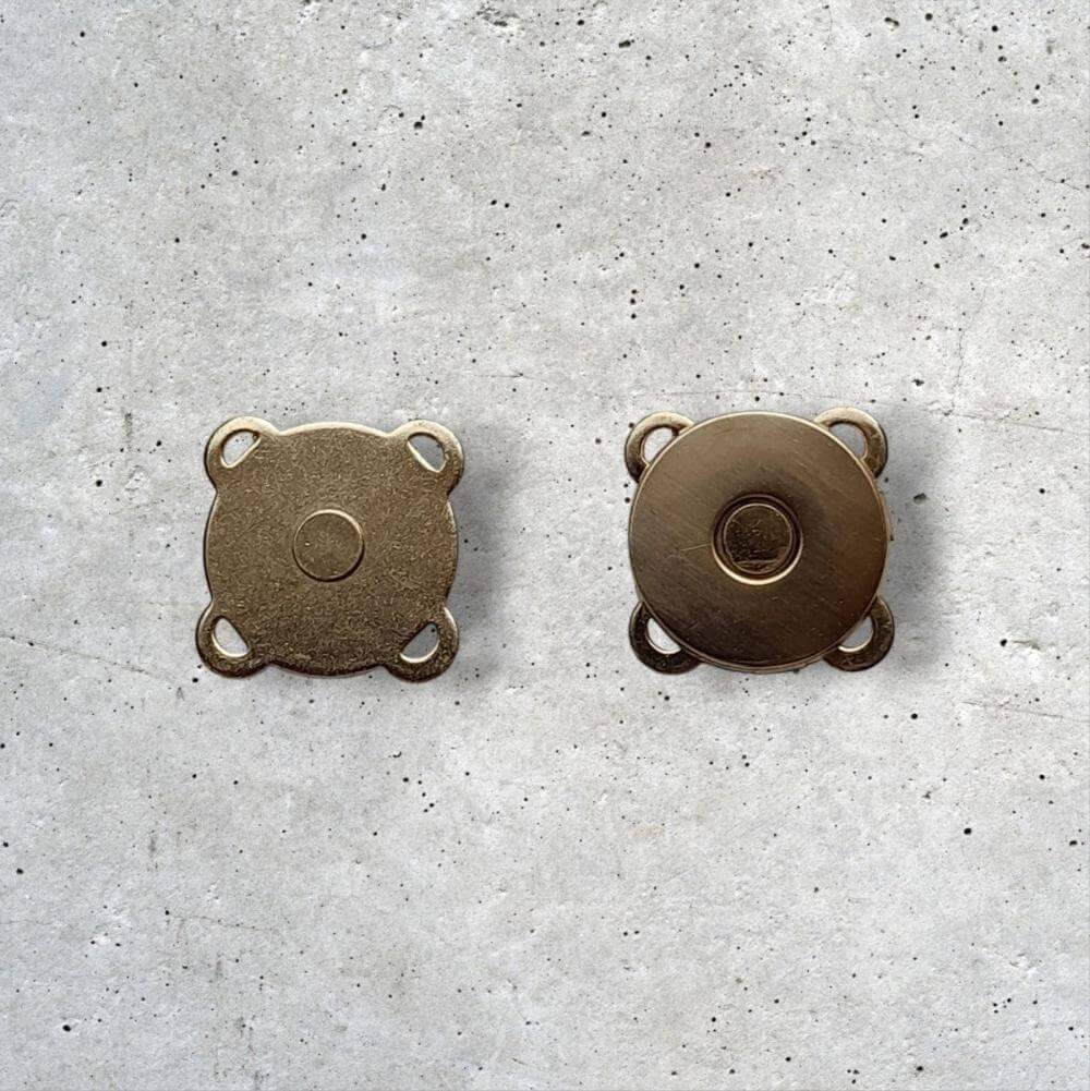 Naaibare Magneetsluiting 18mm voor Tassen Rond Goud geperforeerd - Hobbygaren