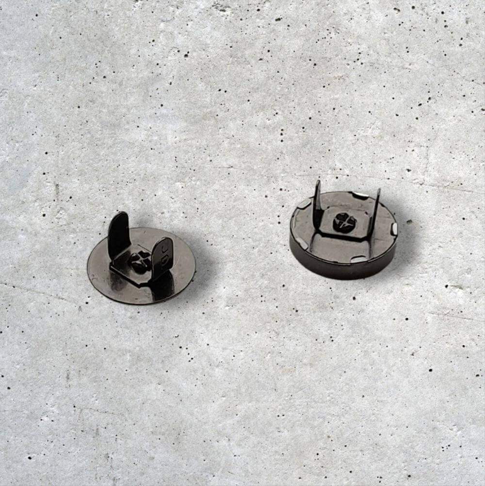 Magneetsluiting voor Tassen Rond 18mm Metal Black - Hobbygaren