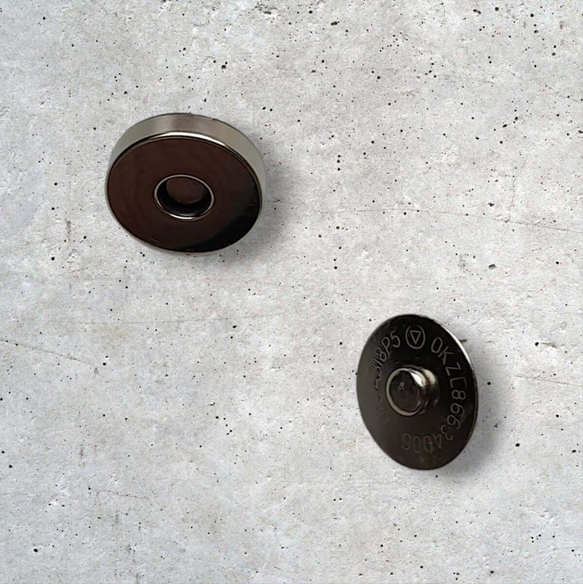 Magneetsluiting voor Tassen Rond 18mm Zilver - Hobbygaren