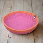 Handgemaakte Mandjes – Fuchsia - Oranje Set van 2 - Hobbygaren