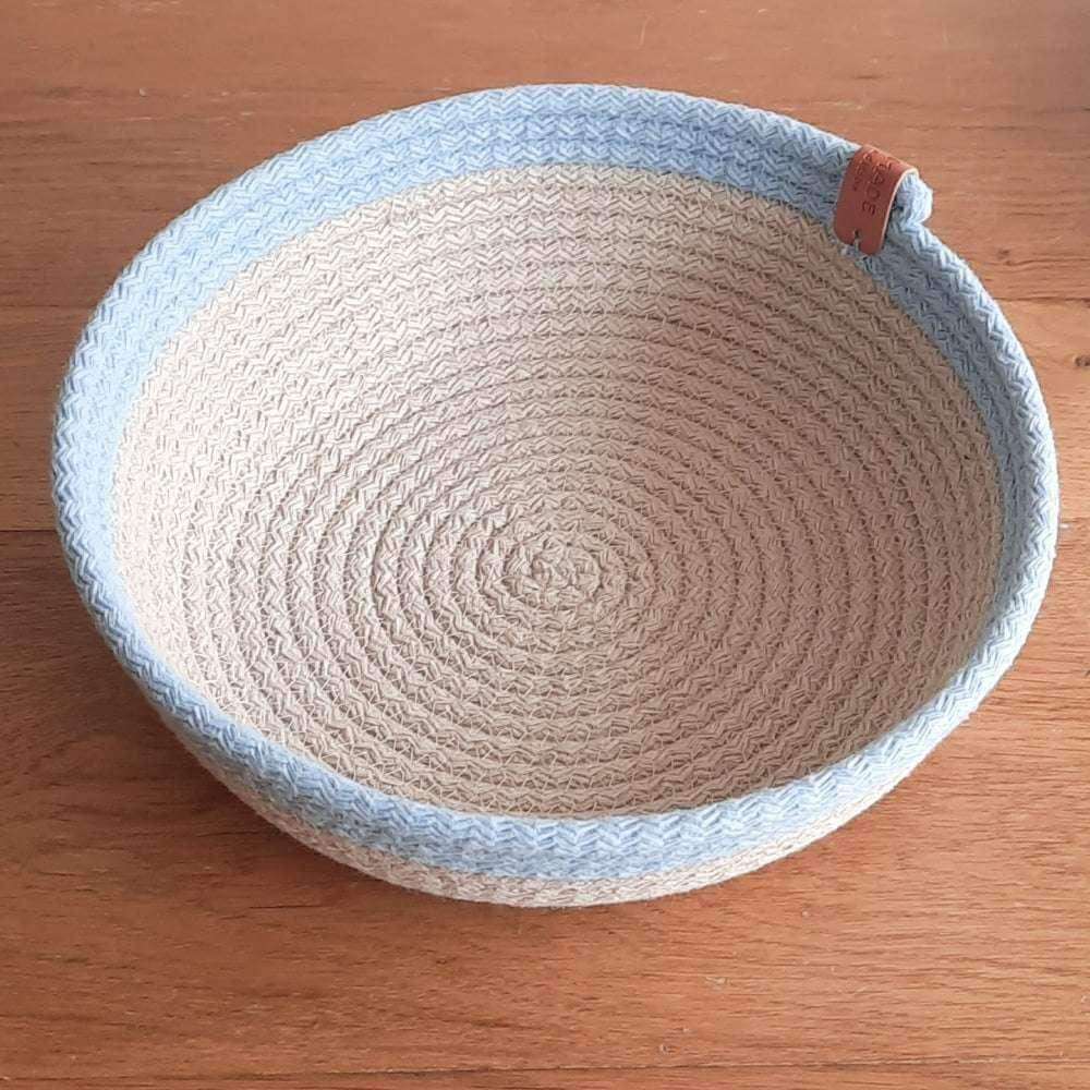 Mandjes – Beige Lichtblauw Set van 2 - Hobbygaren