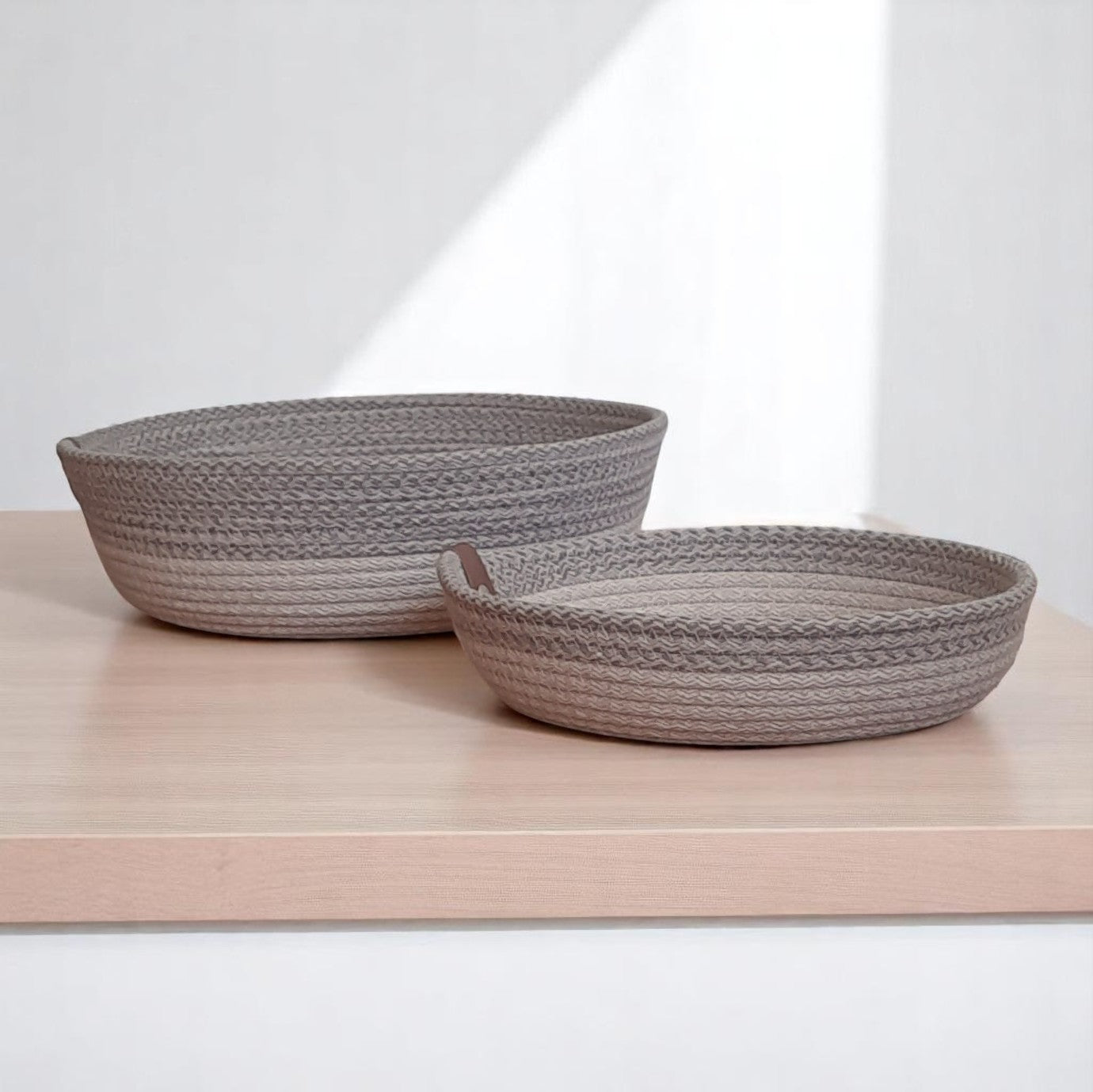 Mandjes – Beige - Gemeleerd Beige Set van 2