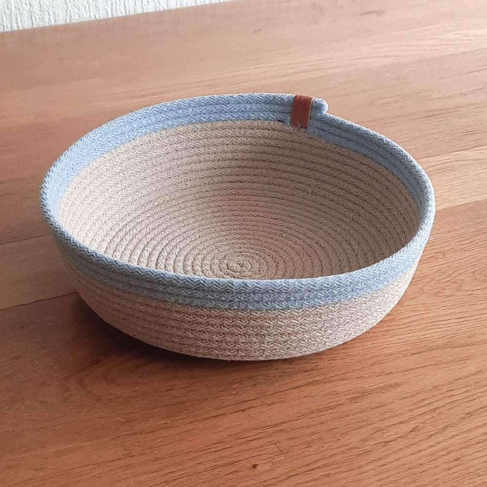 Mandjes – Beige Lichtblauw Set van 2 - Hobbygaren