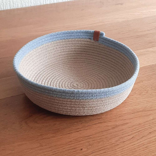 Mandjes – Beige Lichtblauw Set van 2 - Hobbygaren