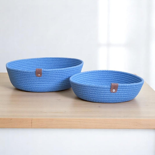 Mandjes – Antiek Blauw Set van 2