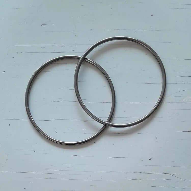 Metalen Tas Handvatten Rond Metaal Zwart 12cm - Hobbygaren