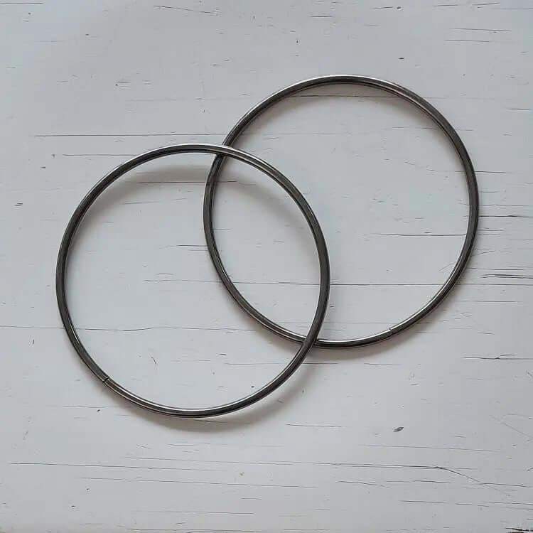 Metalen Tas Handvatten Rond Metaal Zwart 15cm - Hobbygaren