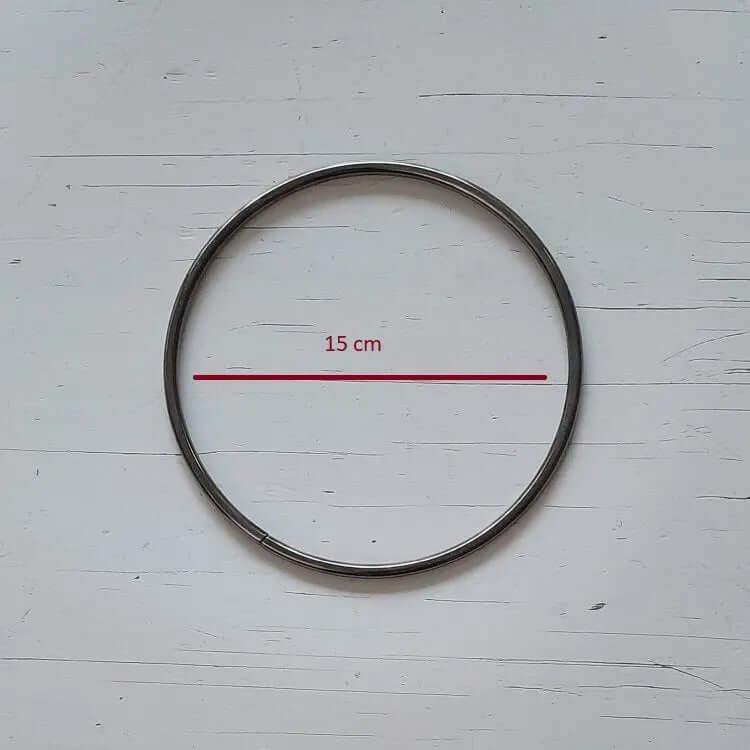 Metalen Tas Handvatten Rond Metaal Zwart 15cm - Hobbygaren