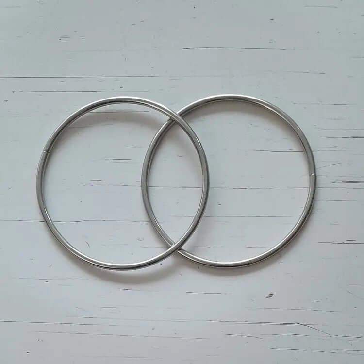 Metalen Tas Handvatten Rond Zilver 15cm - Hobbygaren