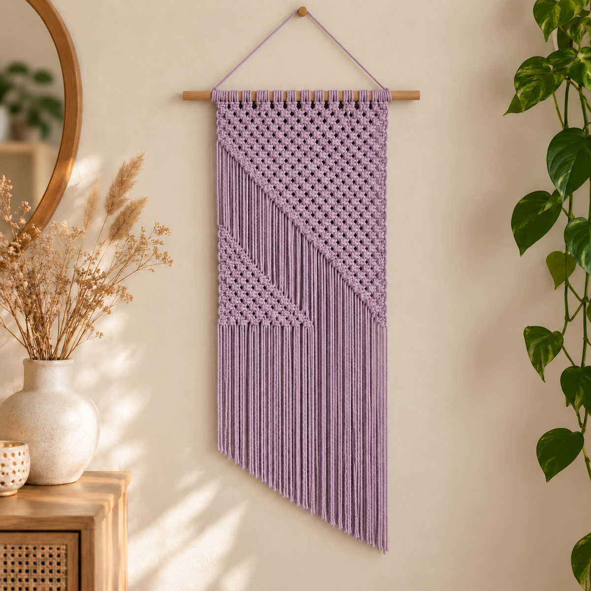 Nova macramé wandkleed - Lila