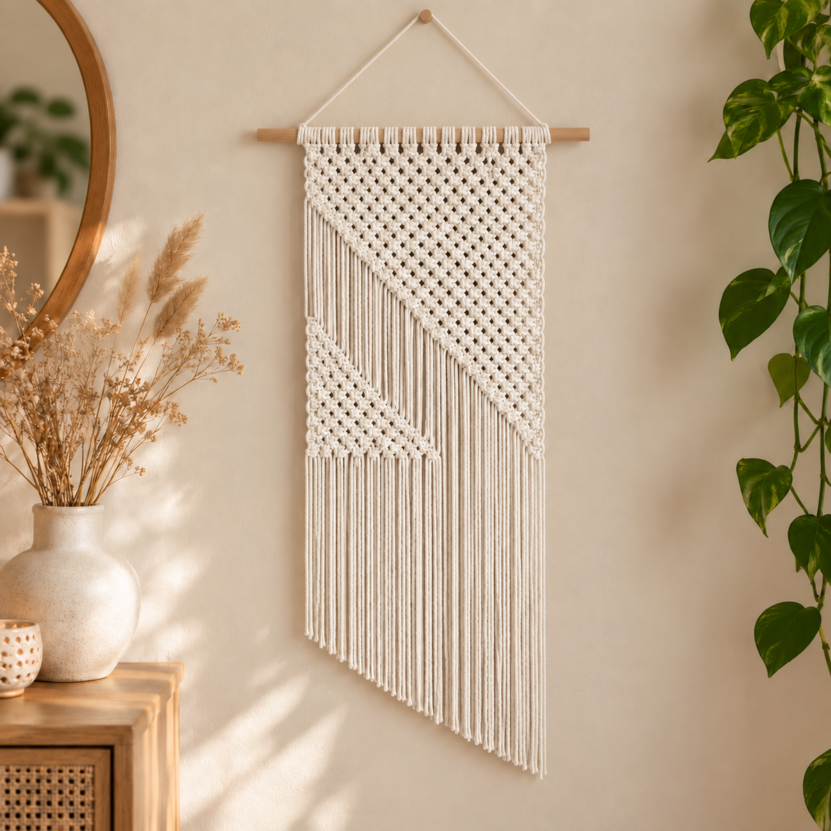 Nova macramé wandkleed - Wit