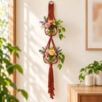 Macrame Pakket Plantenhanger  - 2 potten