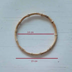 Bamboe Tas Handvat-Rond-Naturel-15cm - Hobbygaren