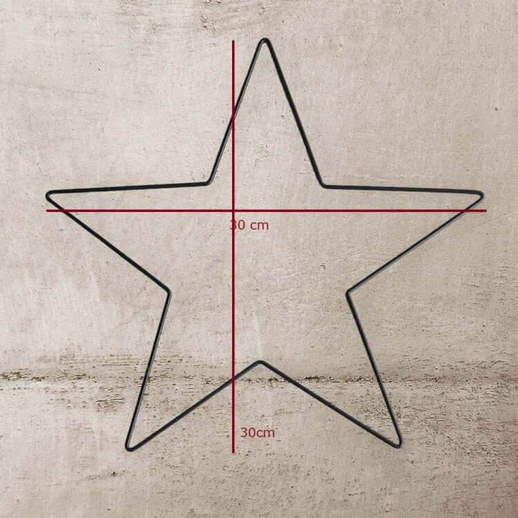 Metalen Hobby Ster Zwart 30cm - Hobbygaren