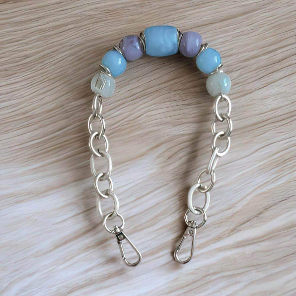 Tas Hengsel van Acryl Kralen IJsblauw - Hobbygaren