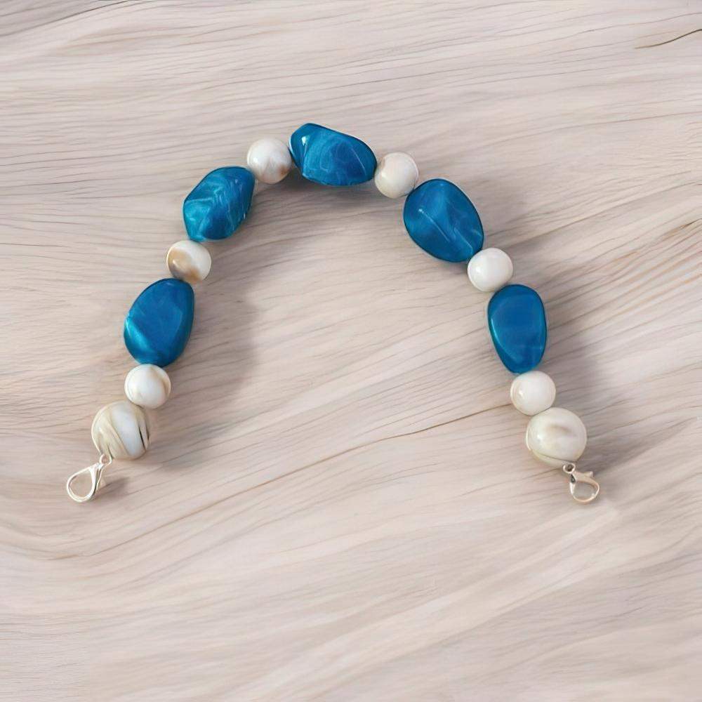 Tas Hengsel van Acryl Steenlook - Turquoise - Hobbygaren