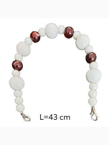 tashengsel van acryl kralen 43-cm lang. wit en bordeaux