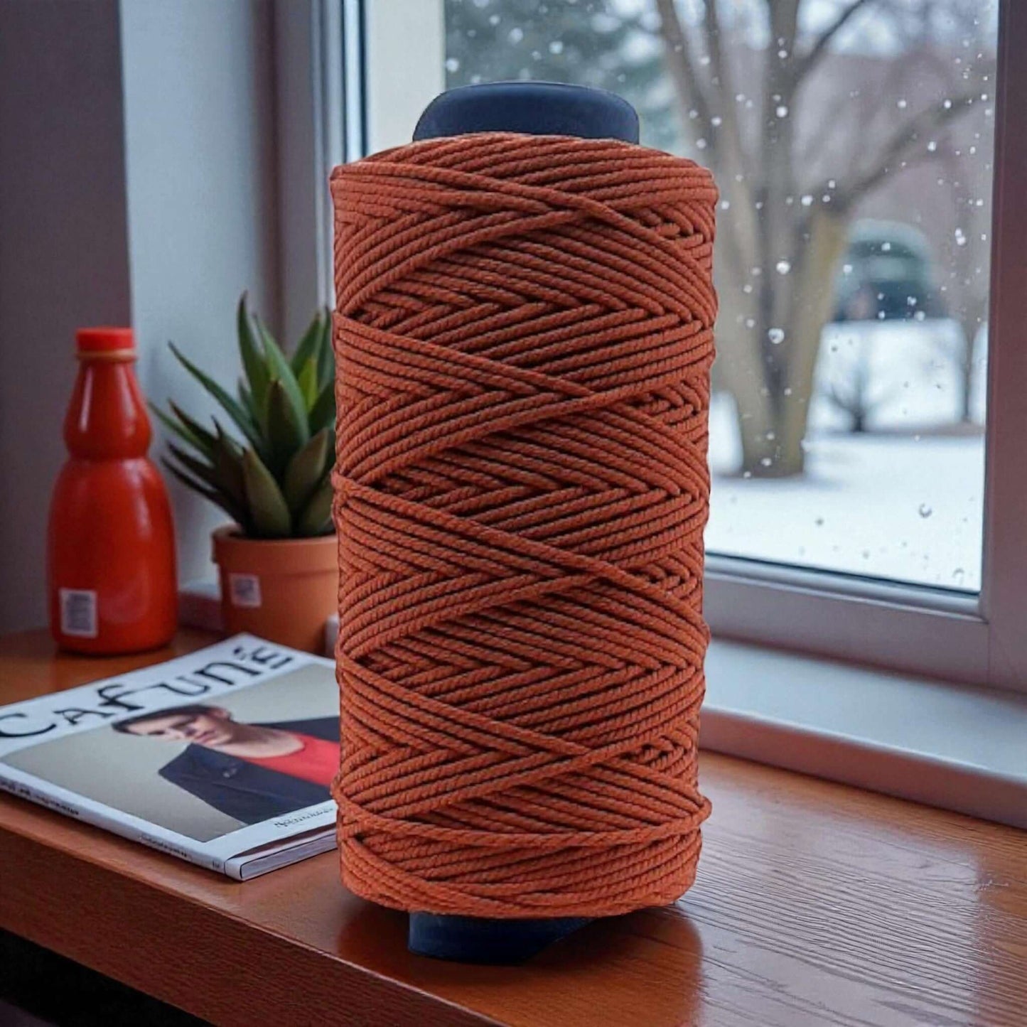 Cafune Macrame Touw XXL 4mm Terracotta Voor wandkleden, dromenvangers, sleutelhangers en muurdecoratie