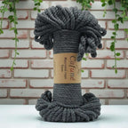 Cafune Macrame Touw 5mm -Bundel-Antraciet voor plantenhangers, sleutelhangers en wankleden