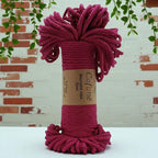Cafune Macrame Touw 5mm -Bundel-Fuchsia voor plantenhangers, sleutelhangers en wankleden