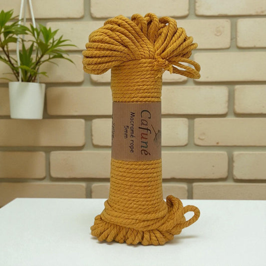 Macrame Touw 5mm -Bundel-Geel